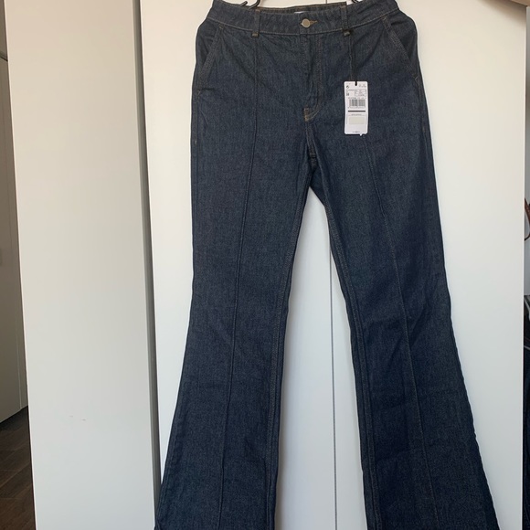 decorative seam flared jeans